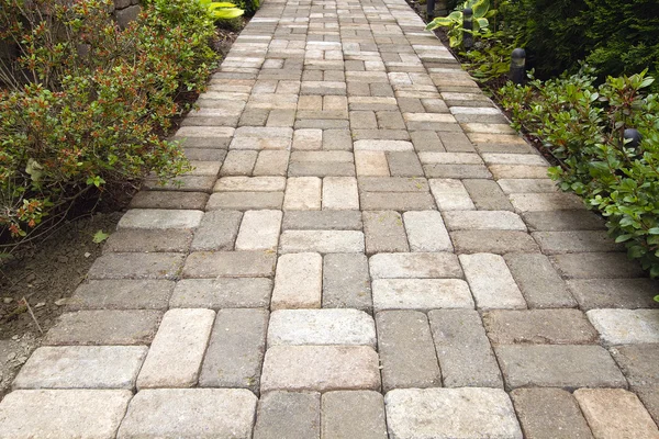 Garden Brick Paver Path Walkway Stock Photo