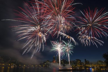 4th of July Fireworks Display in Portland Oregon clipart