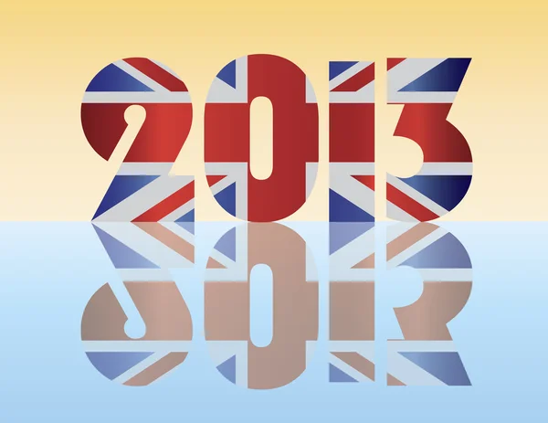 Neues jahr 2013 london england flag illustration — Stockvektor
