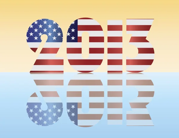 新的一年 2013年美国国旗图 — 图库矢量图片