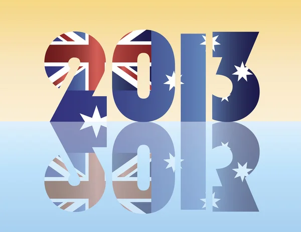 Año Nuevo 2013 Australia Bandera Ilustración — Vector de stock