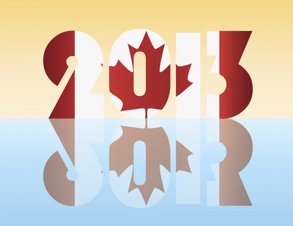 Nytt år 2013 Kanada flagga illustration — Stock vektor