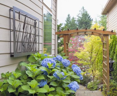 Garden Entrance with Arbor and Decoration clipart