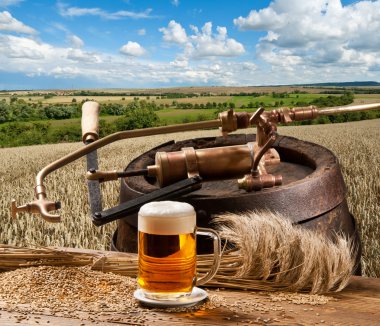 Landscape with beer clipart