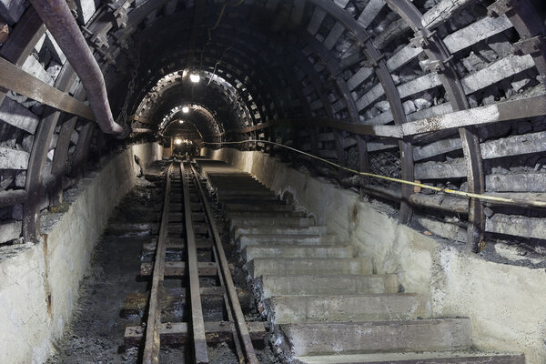 Underground tunnel in the coal mine