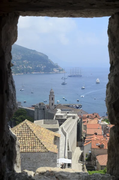 stock image Dubrovnik, fortress and the old town with harbor