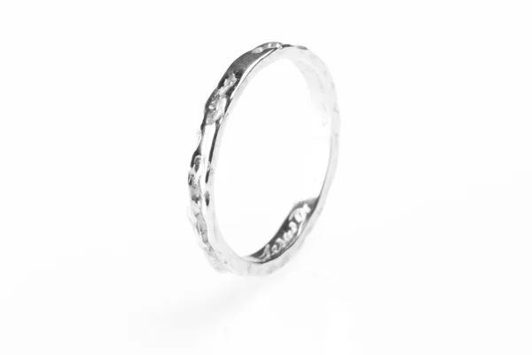 One white gold rings — Stock Photo, Image