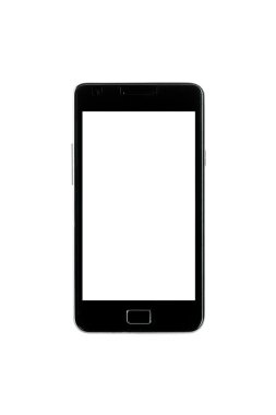 Black smartphone with white screen galaxy style and space for the text clipart