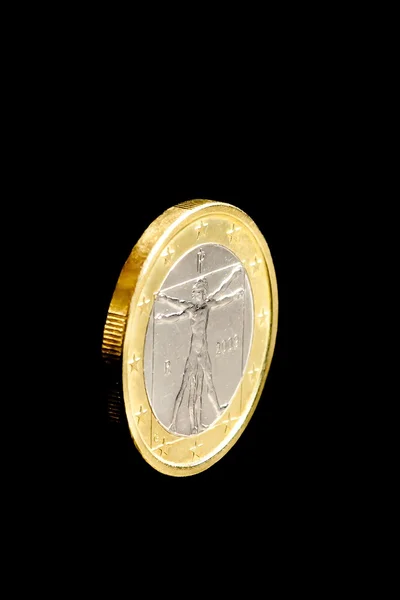 One euro coin isolated — Stock Photo, Image
