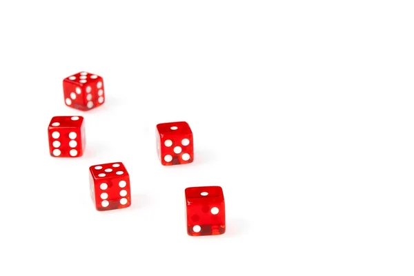 Five Red dice — Stock Photo, Image