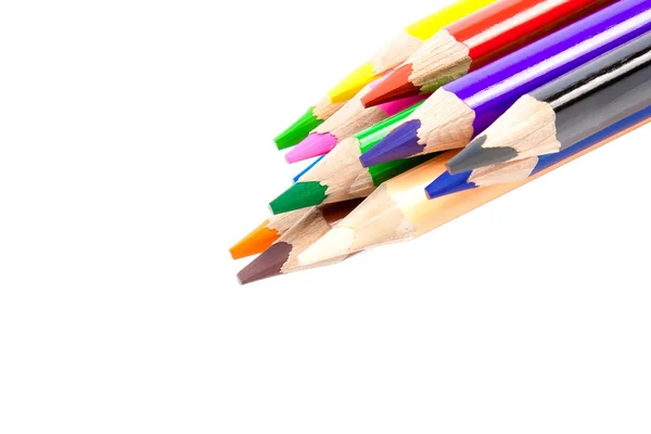 Primer plano de lápices de colores con diferentes colores — Foto de Stock