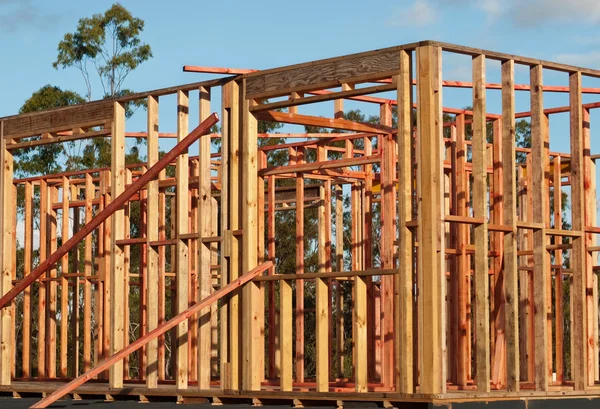 stock image Pine Timber Wall Frames House Structure