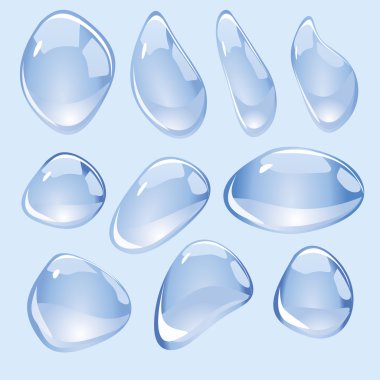 Clear Vector Water Drops Set