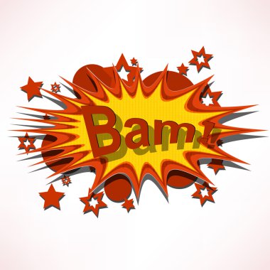 Bam. Comic book explosion. clipart