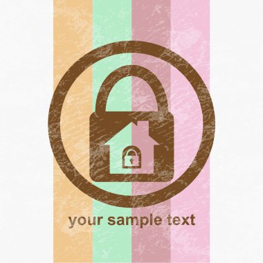 Lock house icon clipart