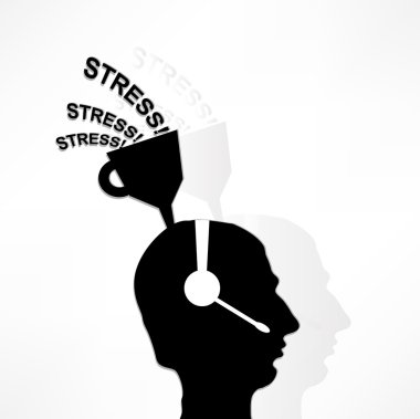 business concept, the headphones get stressed over wateri clipart
