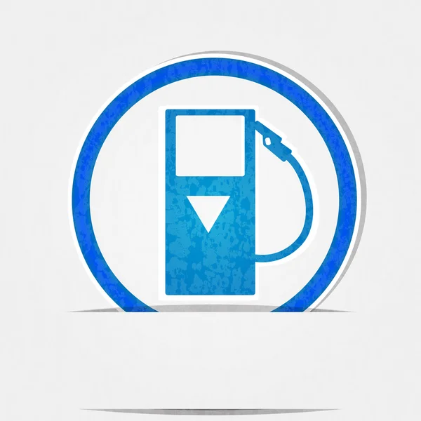 Icona della pompa di gas è blu su uno sfondo bianco in termini di conformità — Vettoriale Stock