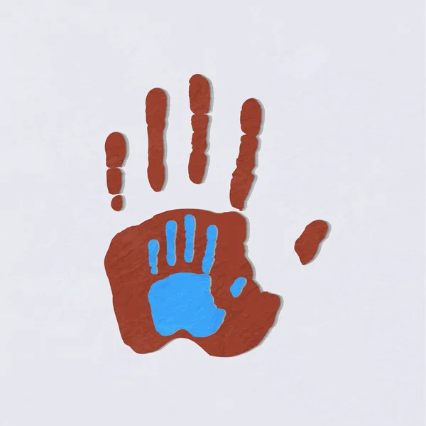 Helpende handen. volwassen zorg over child.greeting. vector illustrat — Stockvector