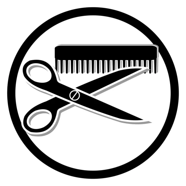 Símbolo de corte de pelo o peluquería — Vector de stock