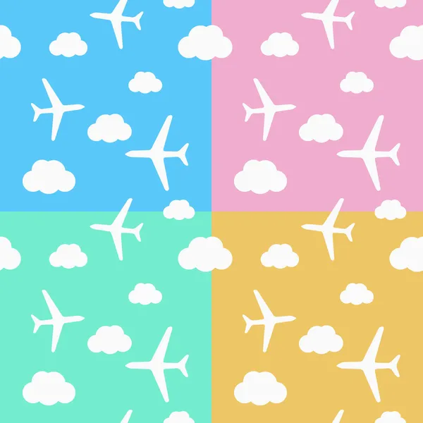 Seamless airplane pattern — Stock Vector