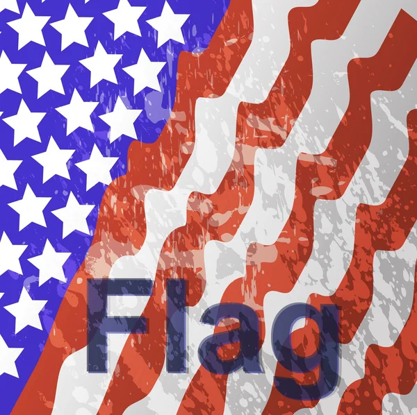Vektorová ilustrace - vlajka USA na bílém pozadí — Stockový vektor