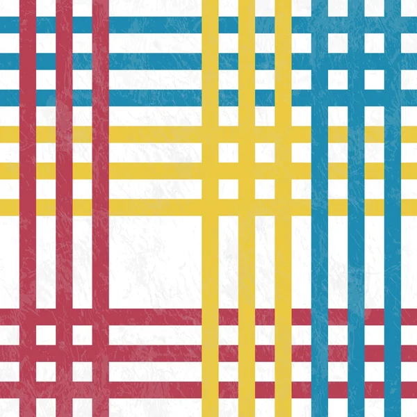 Toalha de mesa, vermelho e azul, linhas amarelas - ilustração vetorial. Re — Vetor de Stock