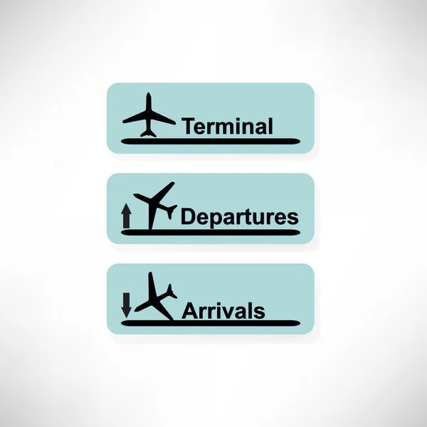 stock vector Arrival and departures airport signs isolated over a white backg