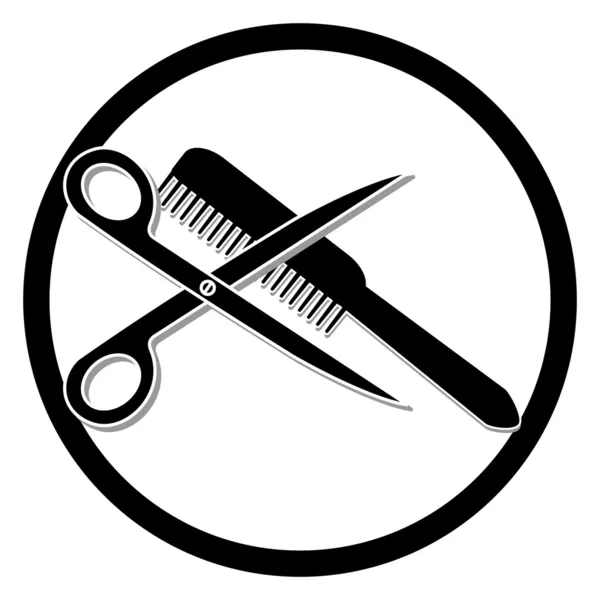 Taglio di capelli o parrucchiere simbolo — Vettoriale Stock