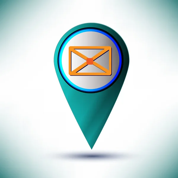 Vettore lucido web icon elemento di design e-mail su uno sfondo blu — Vettoriale Stock