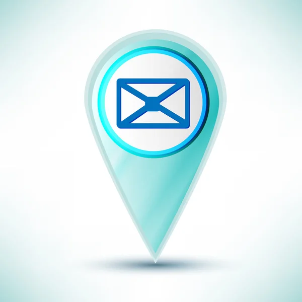 Vettore lucido web icon elemento di design e-mail su un backgroun blu — Vettoriale Stock