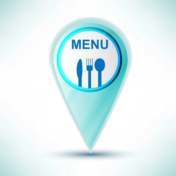 Διάνυσμα γυαλιστερό web εικονίδιο εστιατόριο στοιχείο σχεδίασης σε ένα μπλε πίσω — ストックベクタ
