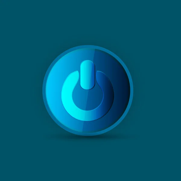 Buton albastru de putere — Vector de stoc