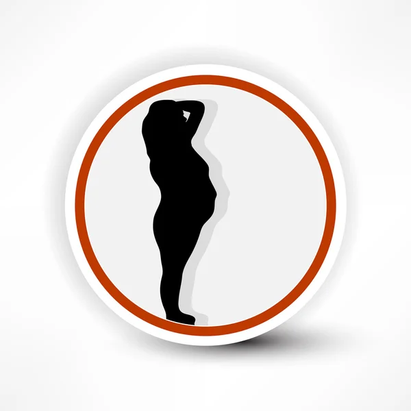 Προειδοποιητικό σημάδι των εγκύων γυναικών με κόκκινο χρώμα σε λευκό φόντο, άρρωστος — Διανυσματικό Αρχείο