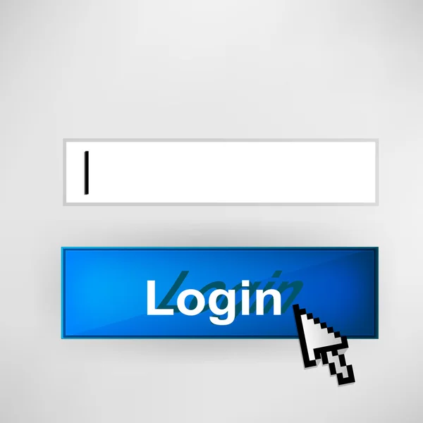 Botão de login - com ilustração cursor abstrato . — Vetor de Stock