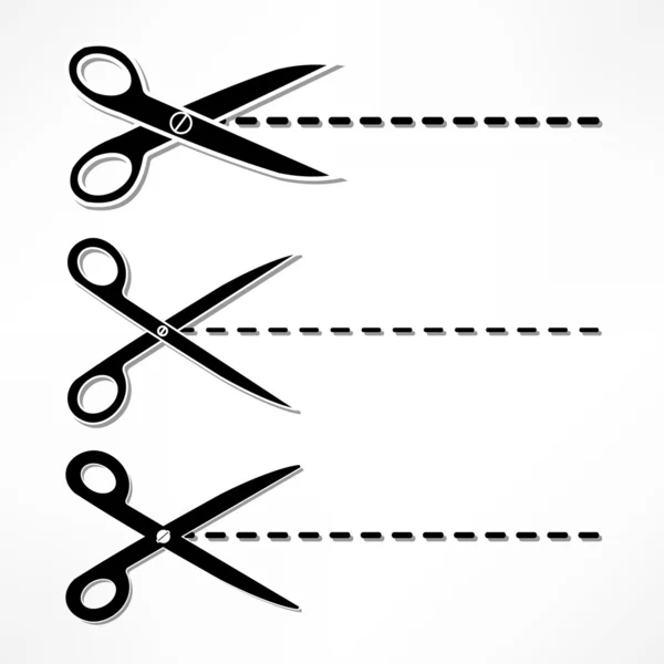 Scissors cut lines — Stock Vector