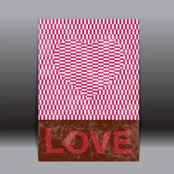 Aftelkalender voor Valentijnsdag papier klassieke vector illustratie, rood hart. — Stockvector
