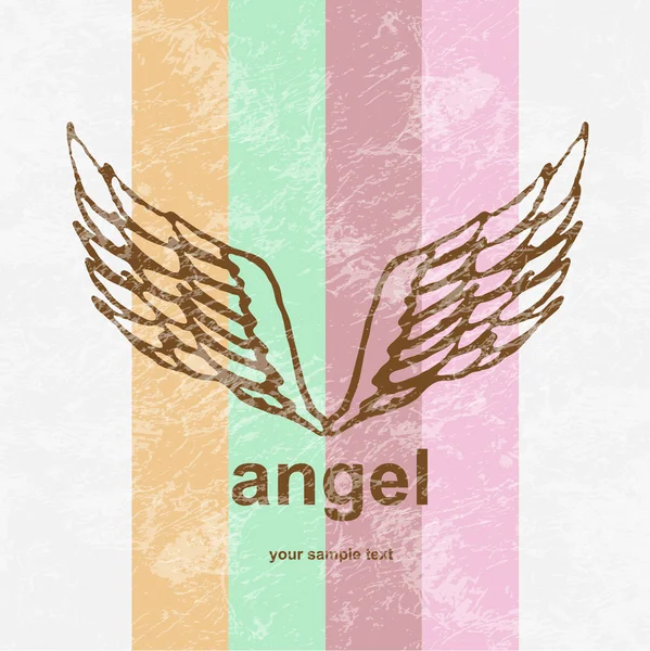 Vector illustration of angel icon. retro background. — Stock Vector