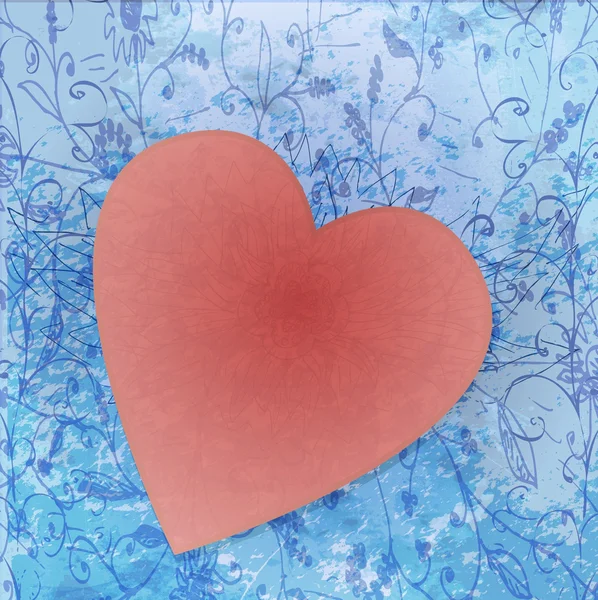 Pinceau peint en forme de coeur. fond vectoriel . — Image vectorielle