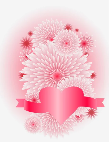Coeur de fleur, concept d'amour, vecteur — Image vectorielle