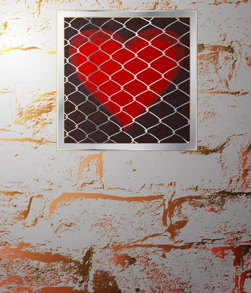 Srdce za mřížemi — Stockový vektor