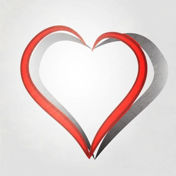Pennello dipinto a forma di cuore. sfondo vettoriale . — Vettoriale Stock