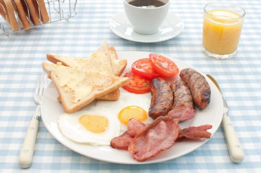 Cooked english breakfast clipart