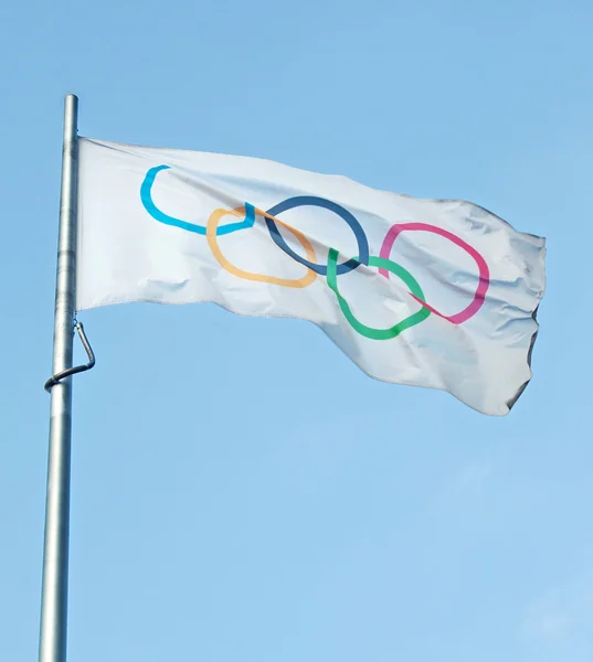 Olympijská vlajka — Stock fotografie