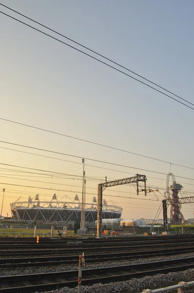 Olympic stadium railway lines — Stock Photo, Image