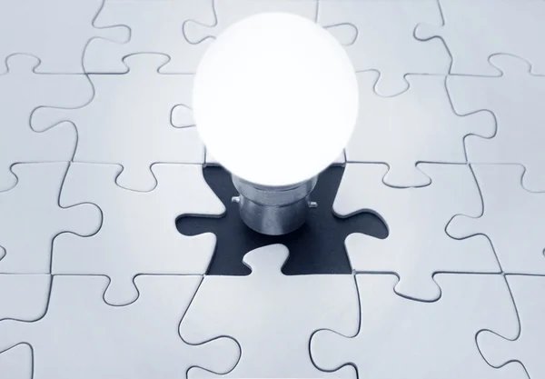 Light bulb jigsaw — Stock Photo, Image