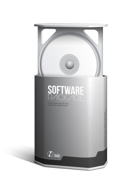 Octagon Software Package Box Open Grayscale clipart