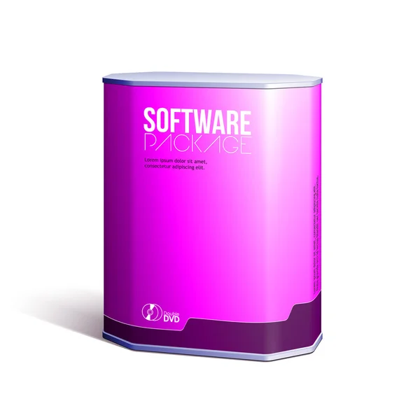 Octagon Plastic Software DVD/CD Disk Package Box Pink — Stock Vector