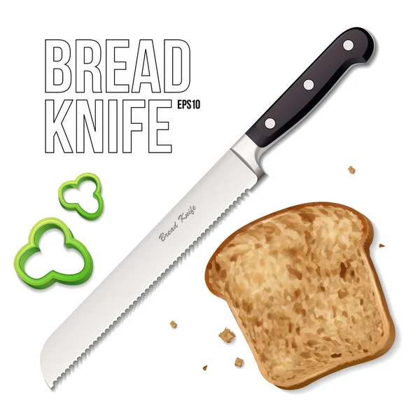 Хліб Eps10 ножем — стоковий вектор