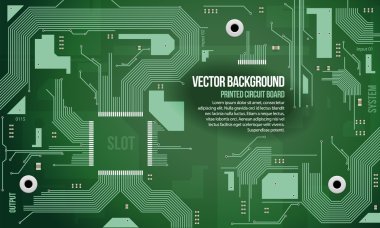 Printed Circuit Board Vector Background Green EPS10