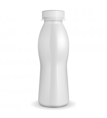 3D White Yogurt Plastic Bottle EPS10